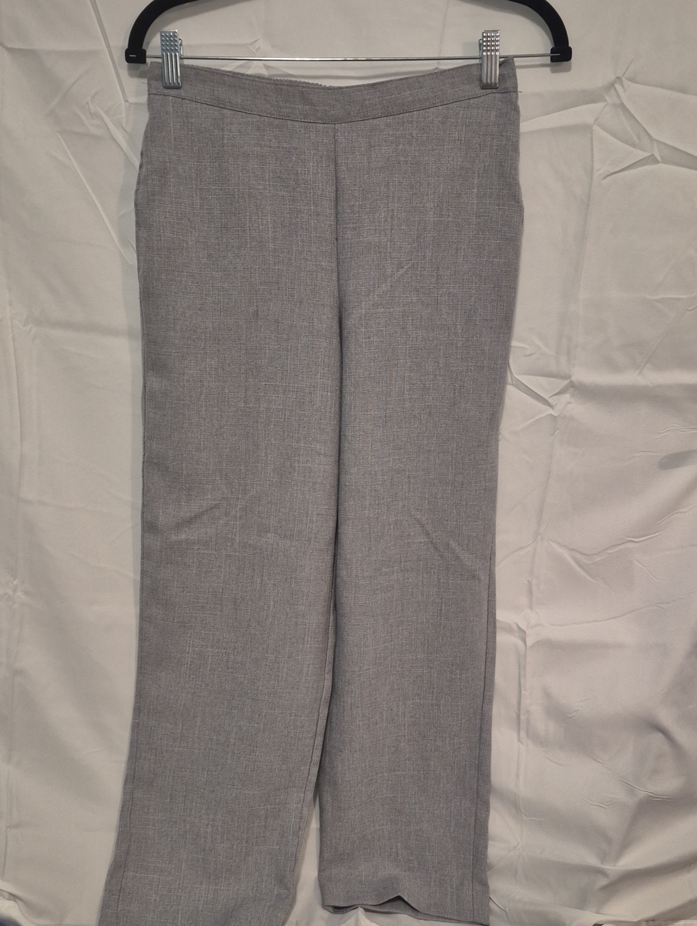 Alfred Dunner Light Gray Straight-Leg Dress Trousers